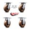 Service Caster 6 Inch High Temp Phenolic Caster Set with Roller Bearing 2 Swivel Lock 2 Rigid SCC-35S620-PHRHT-BSL-2-R-2 - alternate 1